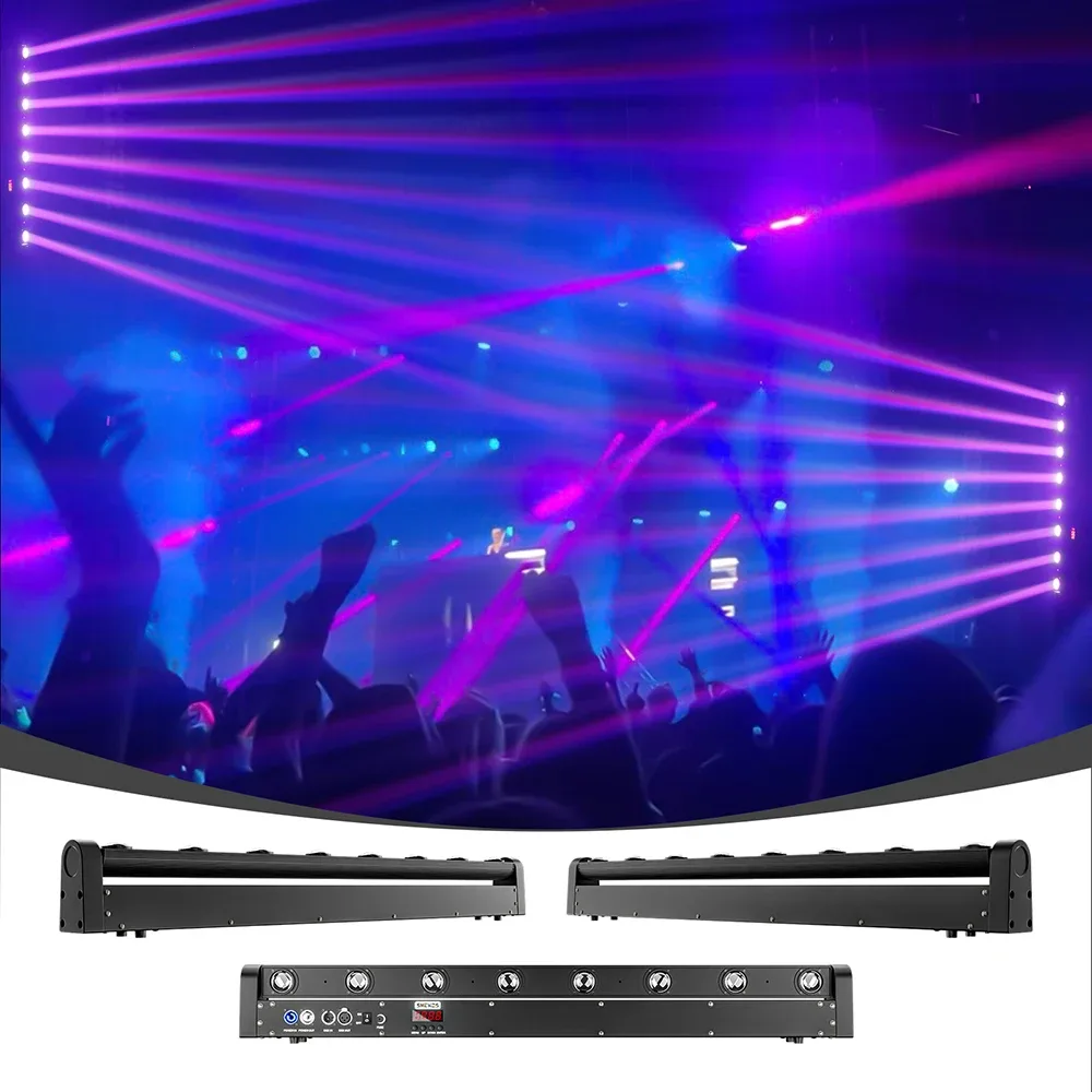 Barre à LED RGBW 8 × 12 W DMX512 de scène