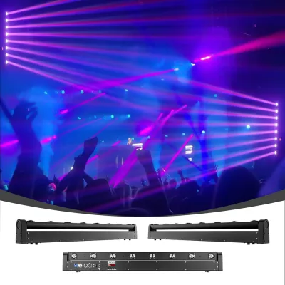 Barre à LED RGBW 8 × 12 W DMX512 de scène