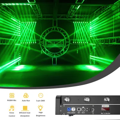 Barre à LED RGBW 8 × 12 W DMX512 de scène – image 2