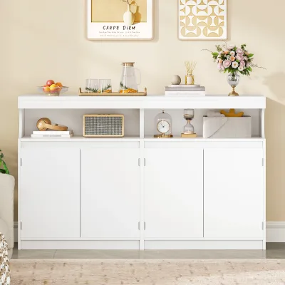 Buffet de cuisine blanc à 2 portes – image 2