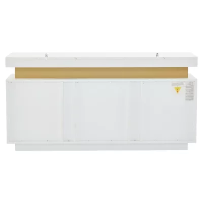 Buffet moderne blanc à 3 portes, 140 cm – image 2