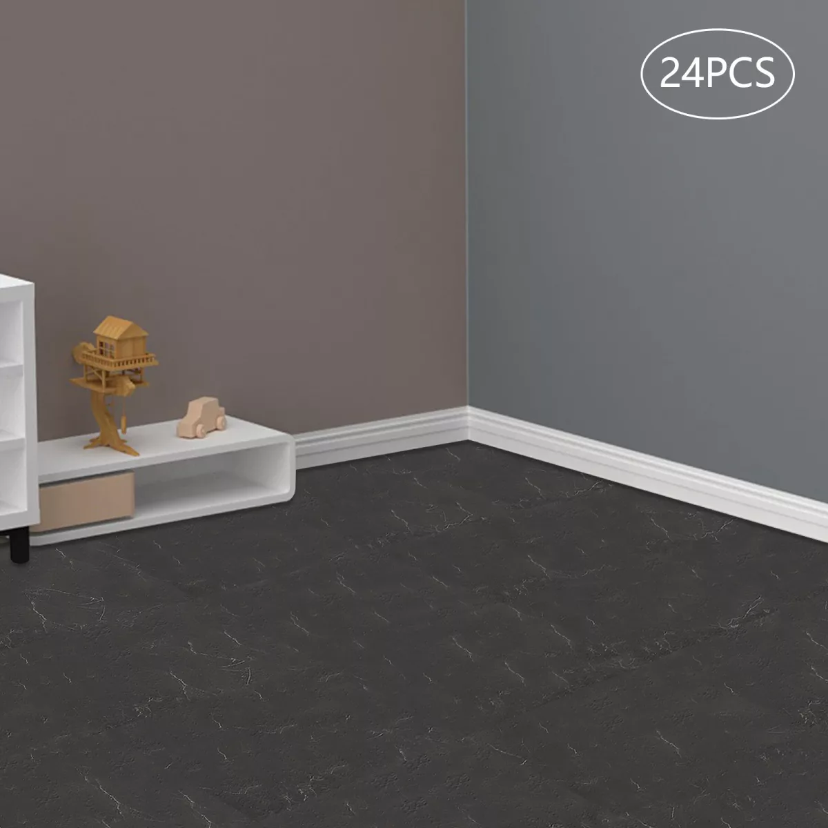 Carreaux de sol autocollants gris pierre