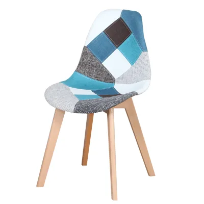 Chaises patchwork en tissu, lot de 4 – image 2