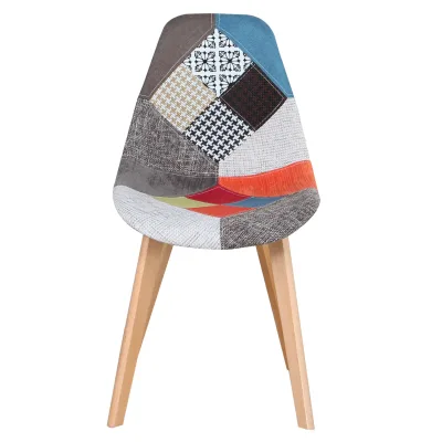 Chaises patchwork en tissu, lot de 4 – image 3