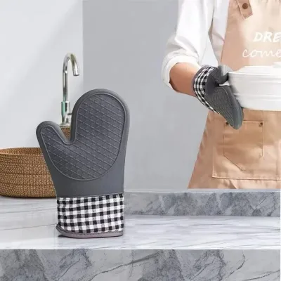 Gant de four en silicone antidérapant, allongé