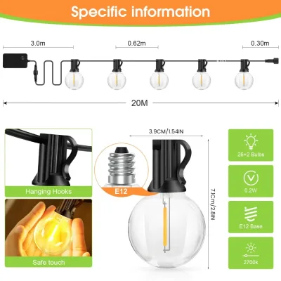 Guirlande lumineuse LED extérieure 20 m – image 2