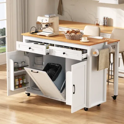 Îlot de cuisine mobile extractible en MDF