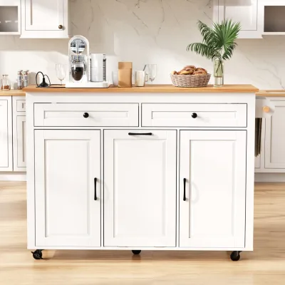 Îlot de cuisine mobile extractible en MDF – image 3