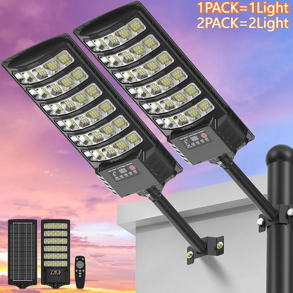 Lampadaire solaire d'extérieur avec détecteur