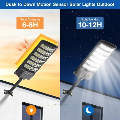 Lampadaire solaire d'extérieur avec détecteur – image 2