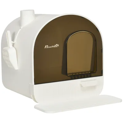 Litière fermée pour chat, plateau et pelle – image 2