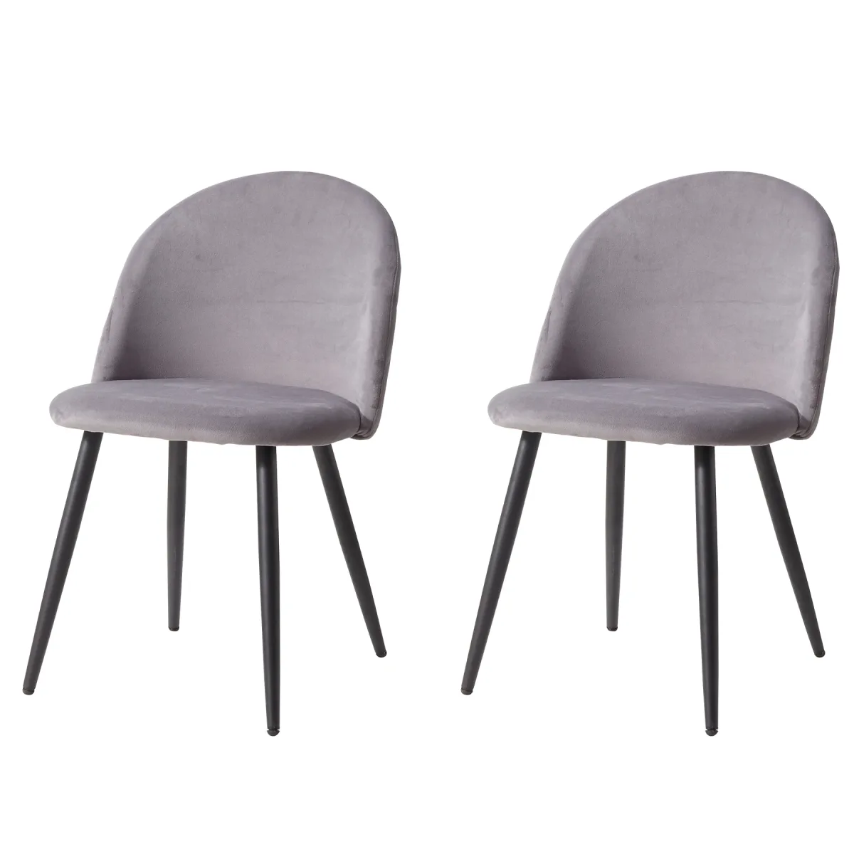 Lot de 2 chaises de salle à manger en velours