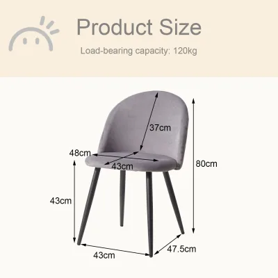 Lot de 2 chaises de salle à manger en velours – image 3