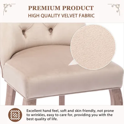 Lot de 2 chaises en velours beige – image 3
