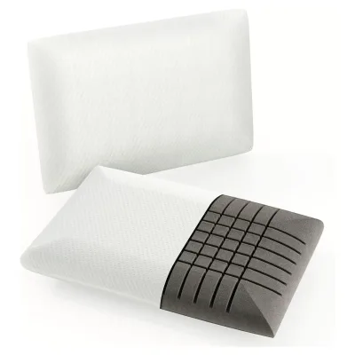 Lot de 2 oreillers à mémoire de forme blancs