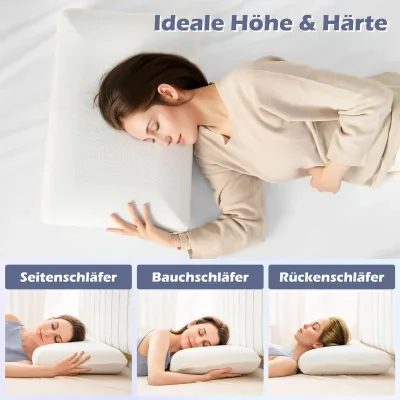 Lot de 2 oreillers à mémoire de forme blancs – image 2