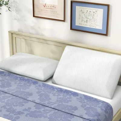 Lot de 2 oreillers à mémoire de forme blancs – image 3