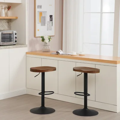 Lot de 2 tabourets de bar pivotants en métal