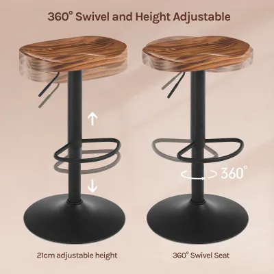 Lot de 2 tabourets de bar pivotants en métal – image 3