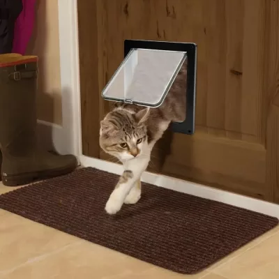 Porte pour chat en plastique noir, 22 × 20 cm – image 3