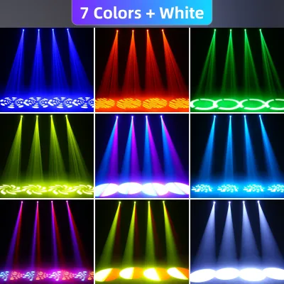 Projecteur à tête mobile LED RGBW 80 W blanc – image 3