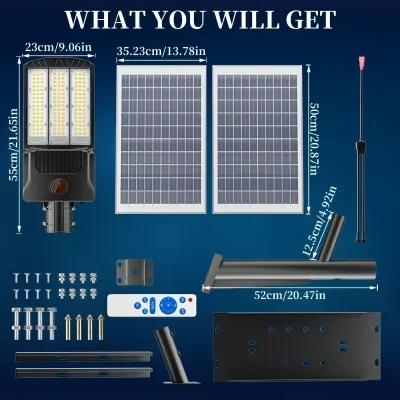 Réverbère solaire d'extérieur en aluminium – image 3