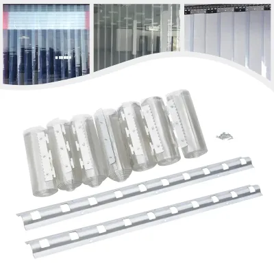 Rideau de porte à lanières en PVC transparent – image 3