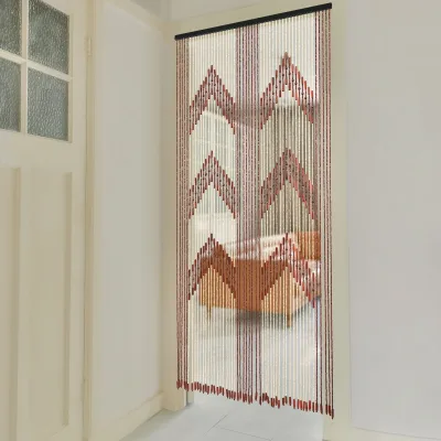 Rideau de porte à perles en bambou, marron – image 2