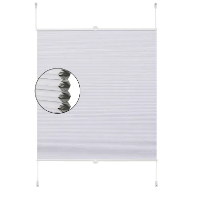 Store plissé double nid d'abeille blanc – image 3